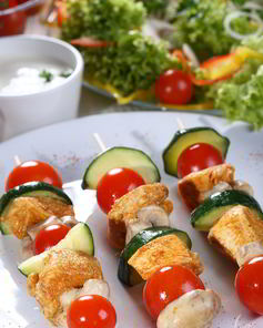 Куриный шашлык с овощами