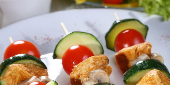 Куриный шашлык с овощами