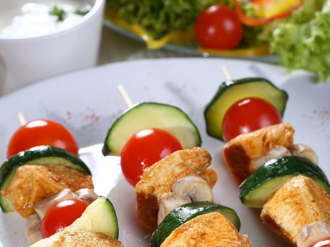 Рецепт куриного шашлыка с овощами
