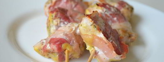 куриные шашлычки в беконе на шпажках. Шаг 9