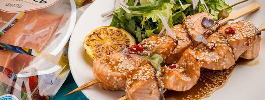 шашлычки из лосося в медовом маринаде. Шаг 6