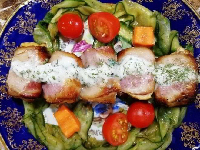 Рецепт шашлыка из индейки в беконе