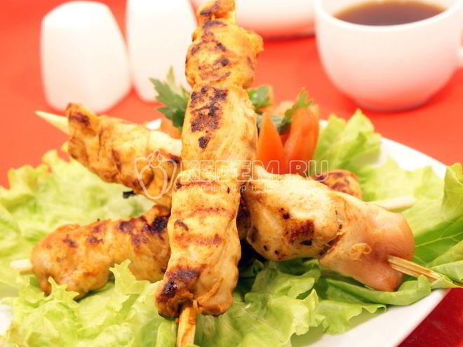 Рецепт шашлыка из курицы на сковороде гриль