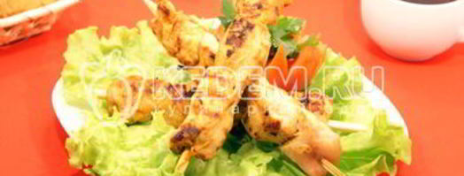 шашлык из курицы на сковороде гриль. Шаг 5