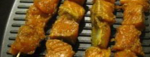 шашлык из семги на сковороде. Шаг 4