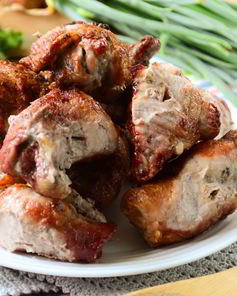 Шашлык из свинины рулетиками