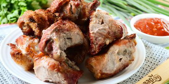 Шашлык из свинины рулетиками