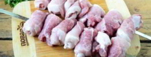 шашлык из свинины рулетиками. Шаг 5