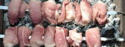 шашлык из свинины рулетиками. Шаг 6