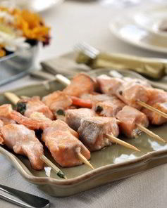 Шашлыки из лосося в специях