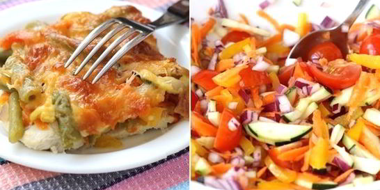 Куриный стейк с овощами