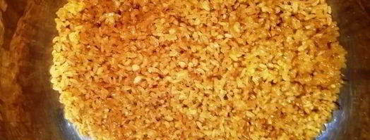 праздничный ужин из булгура с креветками и стейком. Шаг 2