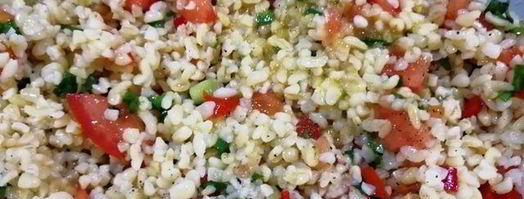 праздничный ужин из булгура с креветками и стейком. Шаг 5