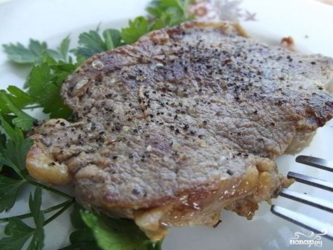 Рецепт сочного стейка из свинины