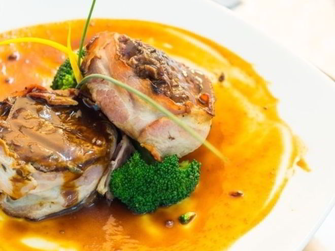 Рецепт стейка чили в апельсиново-голландском соусе