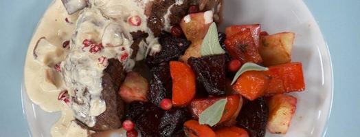 стейк из говядины с печеными корнеплодами. Шаг 8