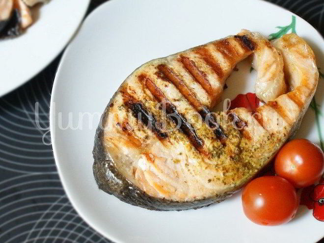 Рецепт стейка из семги на гриле