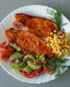 Стейк из свинины в аэрогриле