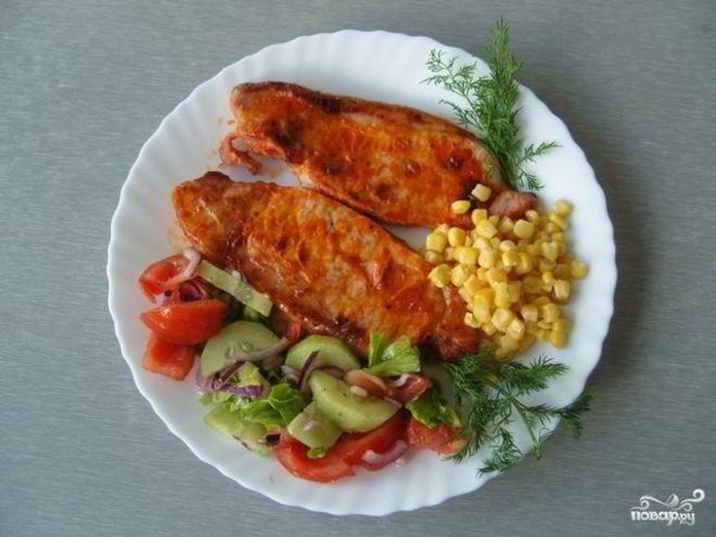 Рецепт стейка из свинины в аэрогриле