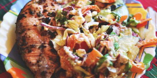 Стейк семги с лаймом и травами