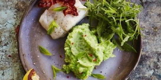 Стейк трески на гриле