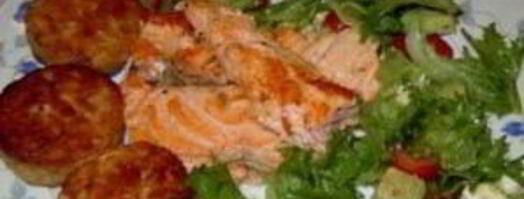 стейки из семги, маринованные в дижонской горчице с зеленым салатом. Шаг 5