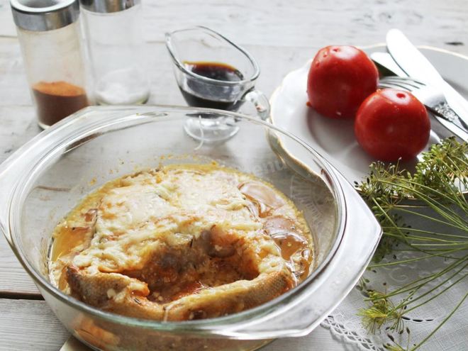 Рецепт запеченного стейка трески в духовке с сыром