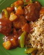 Тефтели из свиного фарша с кисло-сладким соусом