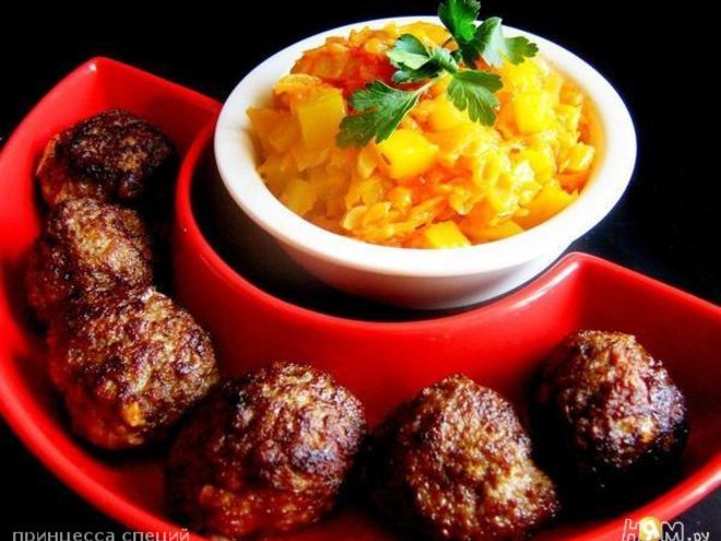 Рецепт тефтелей с бананами, кешью и карри