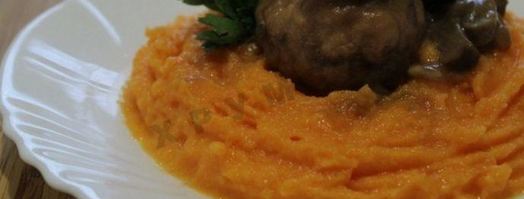 тефтели с тыквенным пюре под грибным соусом. Шаг 8