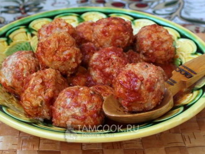 Рецепт тефтелей в мультиварке, в томатном соусе с розмарином