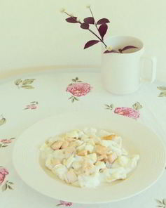 Тыквенные ньокки в соусе бешамель с форелью и сыром Бри