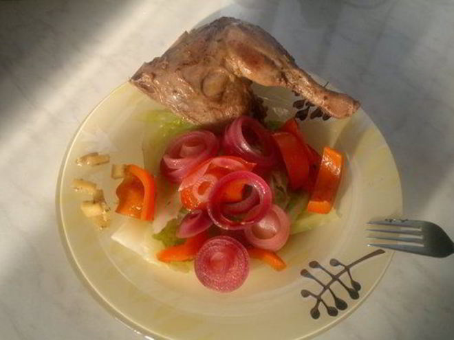 Рецепт утки с барбарисом и гарнир из савойской капусты со сладким перцем и луком