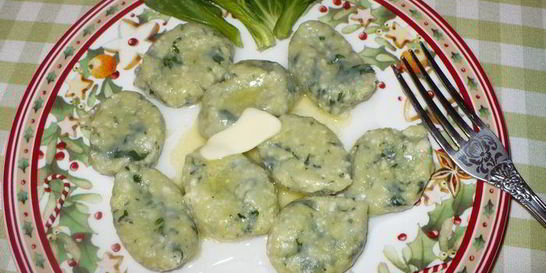 Ленивые вареники со шпинатом