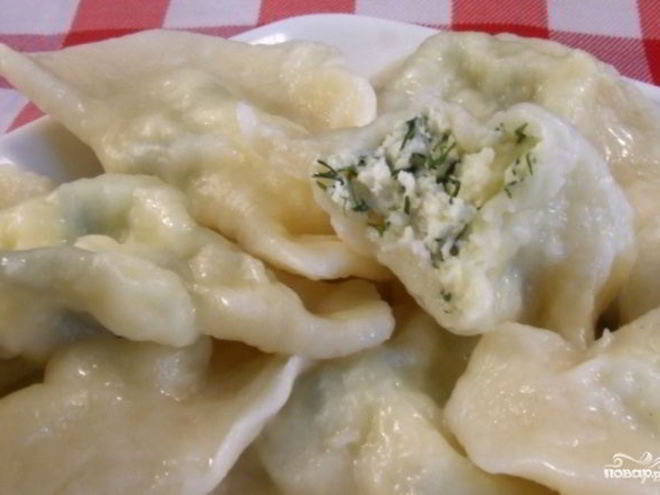 Рецепт вареников на кефире с творогом