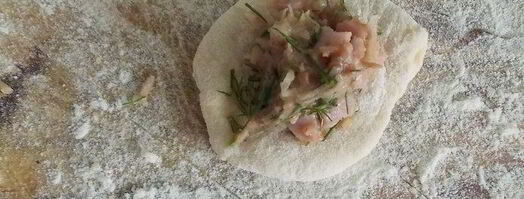 вареники с фасолью, ветчиной и укропом. Шаг 3