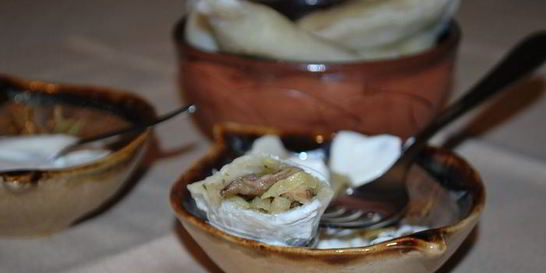 Вареники с капустой и маслятами