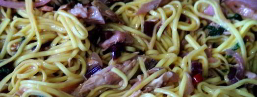 яичная лапша с грудинкой. Шаг 7