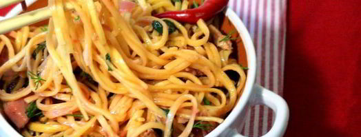 яичная лапша с грудинкой. Шаг 8