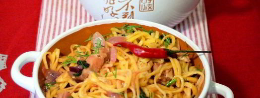 яичная лапша с грудинкой. Шаг 10