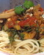 Яичная лапша с морепродуктами