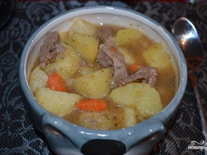 Рецепт жаркого из говядины в мультиварке