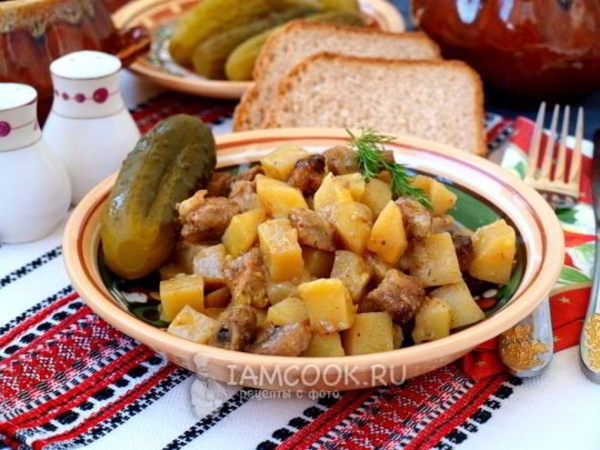 Рецепт жаркого из свинины в горшочках