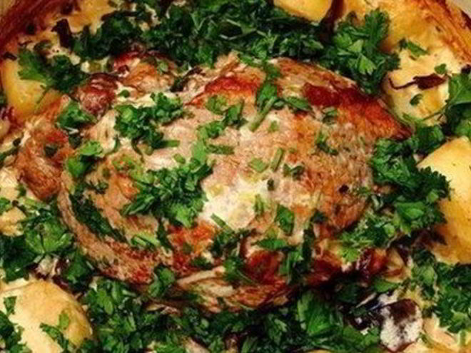 Рецепт жаркого с лесными грибами из телятины