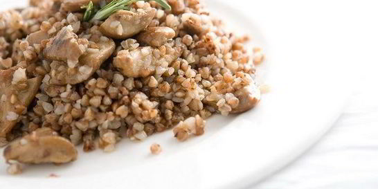 Гречка с белыми грибами