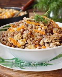 Гречка с куриным фаршем