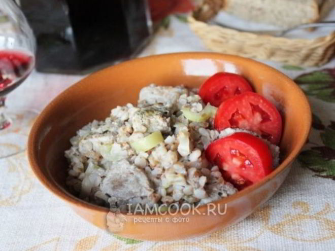 Рецепт гречки с мясом, тушеная в сметане