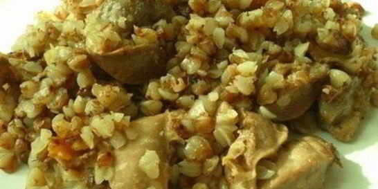 Гречка с желудками в мультиварке