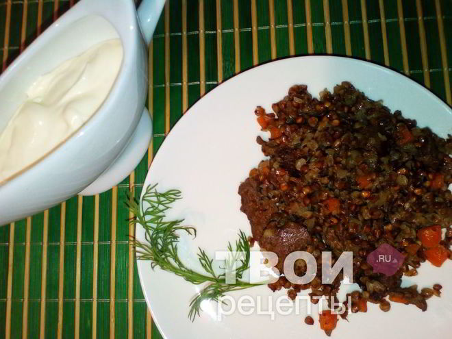 Рецепт гречки в казане с печенью