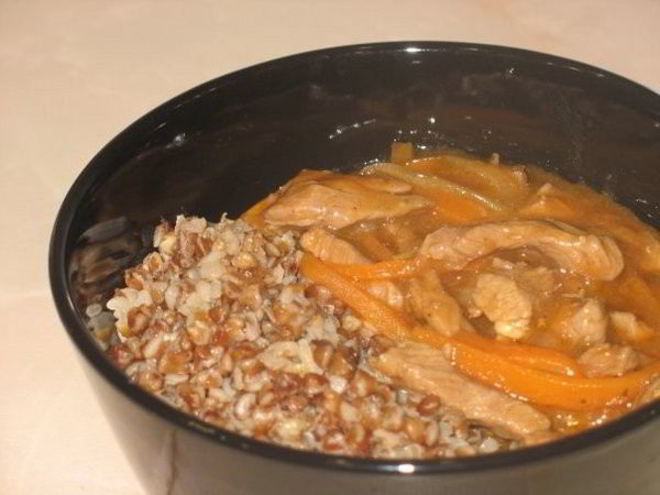 Рецепт гречневой каши с мясной поджаркой